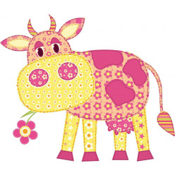 Stickers vache fleur