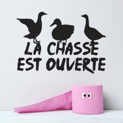 Stickers wc la chasse est ouverte