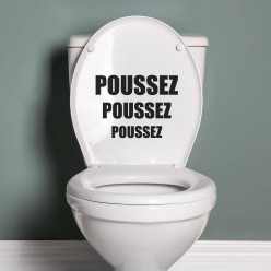 Stickers wc poussez poussez poussez