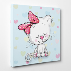 Tableau toile - Chaton Fille 