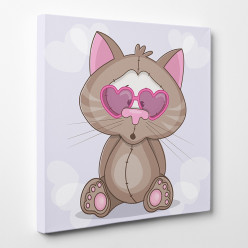 Tableau toile - Chaton Love