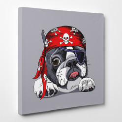 Tableau toile - Chien Pirate