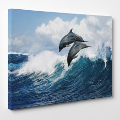 Tableau toile - Dauphins 3