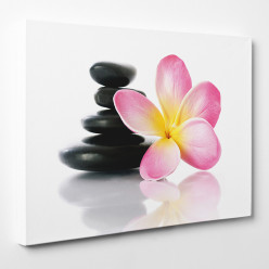 Tableau toile - Fleur Galets 6