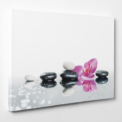 Tableau toile - Galets Orchidée 4