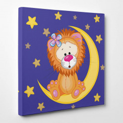 Tableau toile - Lion Lune