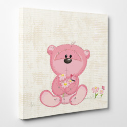 Tableau toile - Ourson Fleur 2