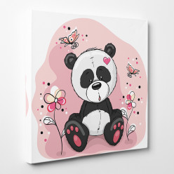 Tableau toile - Panda Fleur 2