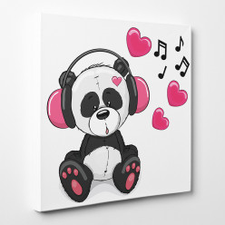 Tableau toile - Panda Musique