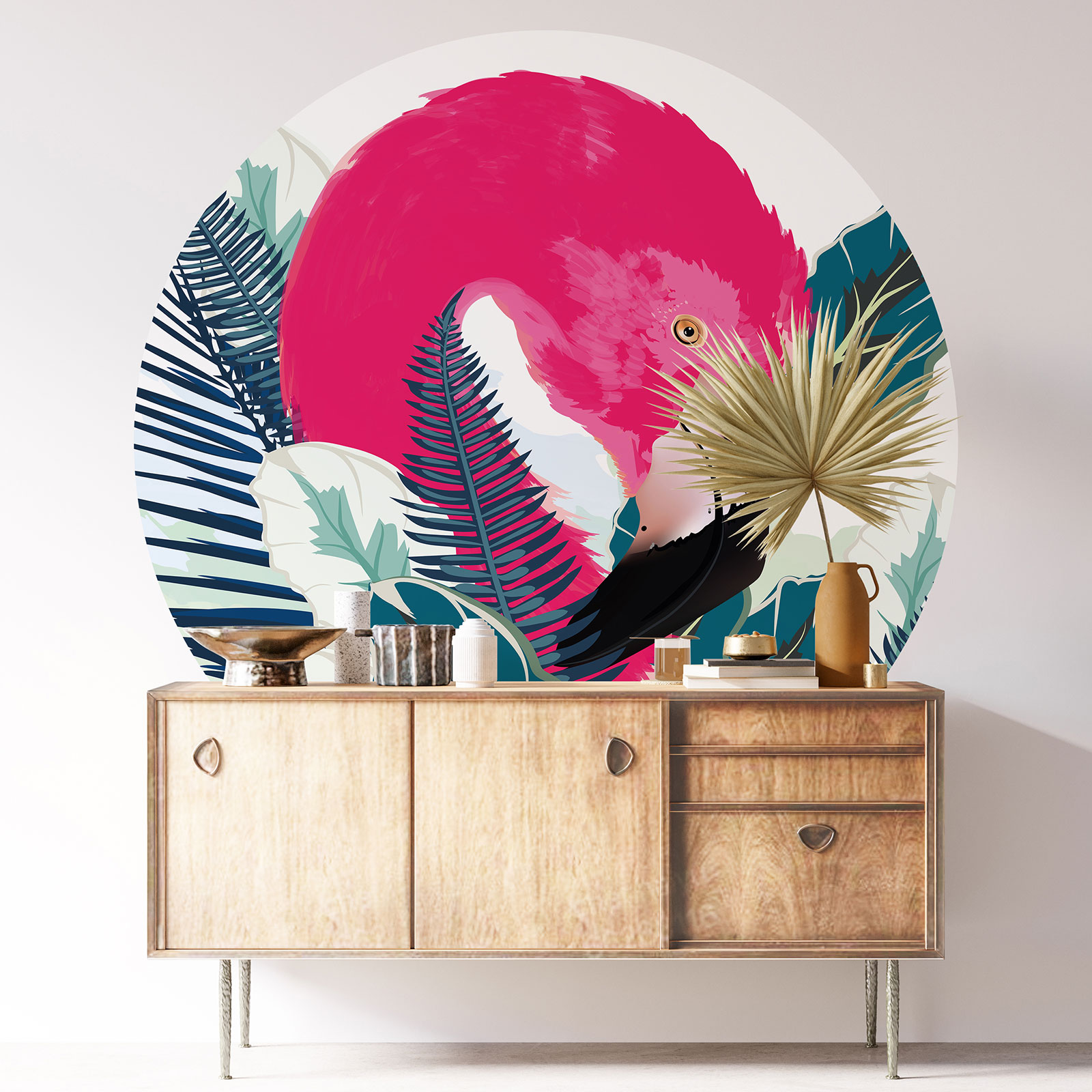 Stickers rond / cercle - Flamant rose - Des prix 50% moins cher qu'en ...