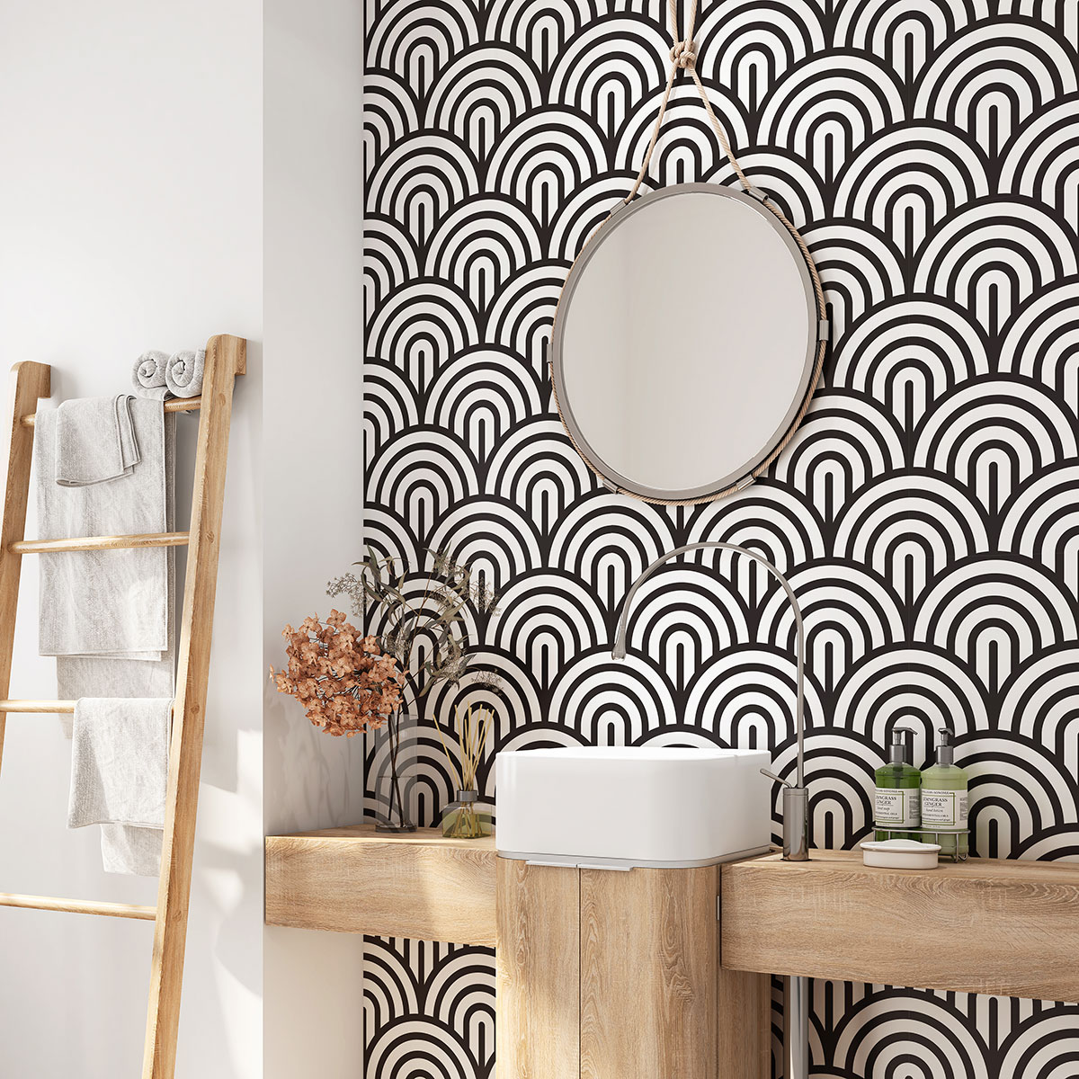 Porte-papier Toilette Design Corde & Ancre - Style Industriel Nautique - Multifonction Pour Salle De Bain