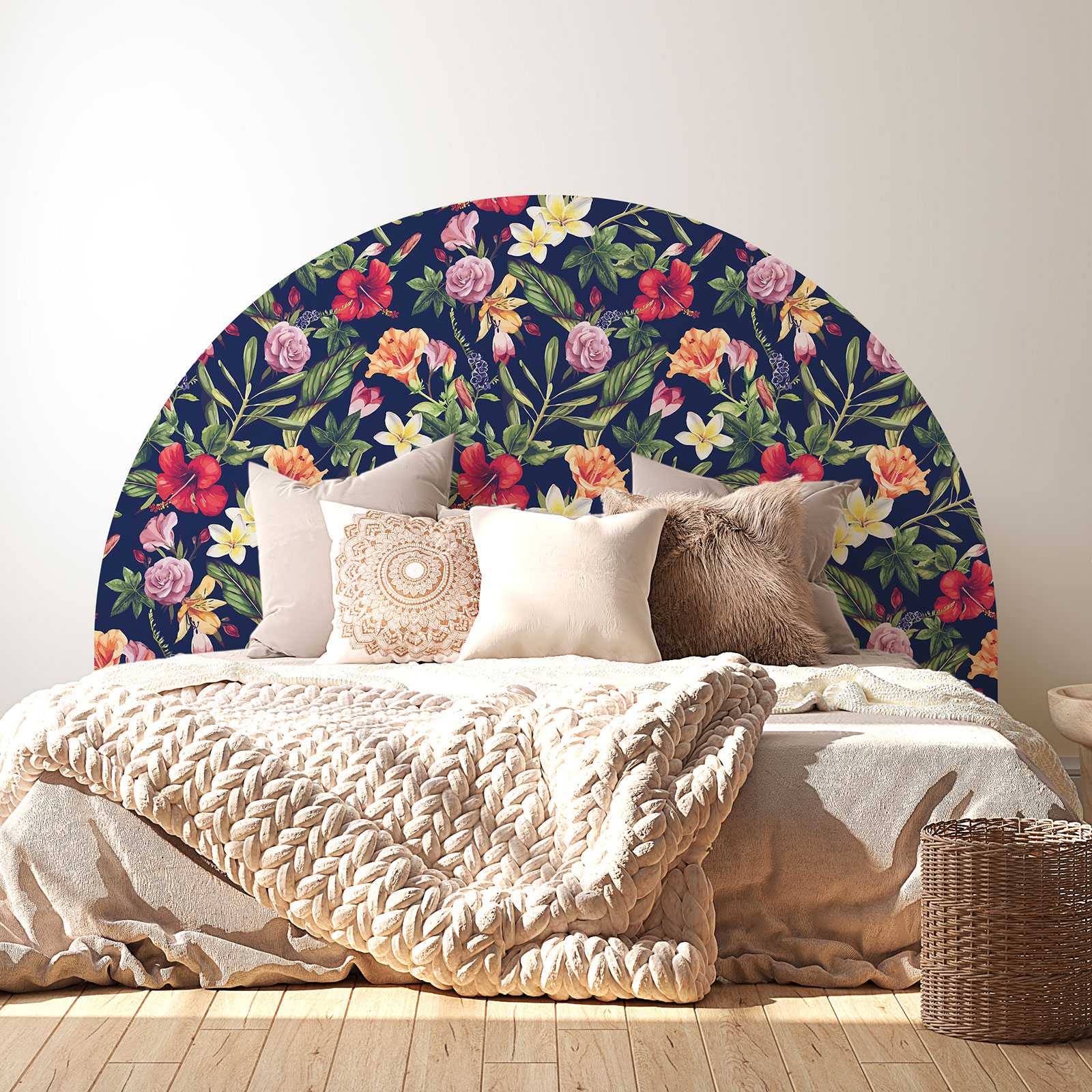 Stickers Tête De Lit - Fleurs 3617689796123 - Adhésif Protection MATE Largeur 200 X Hauteur 130 Cm Ideal Lits 160 Cm 92678971