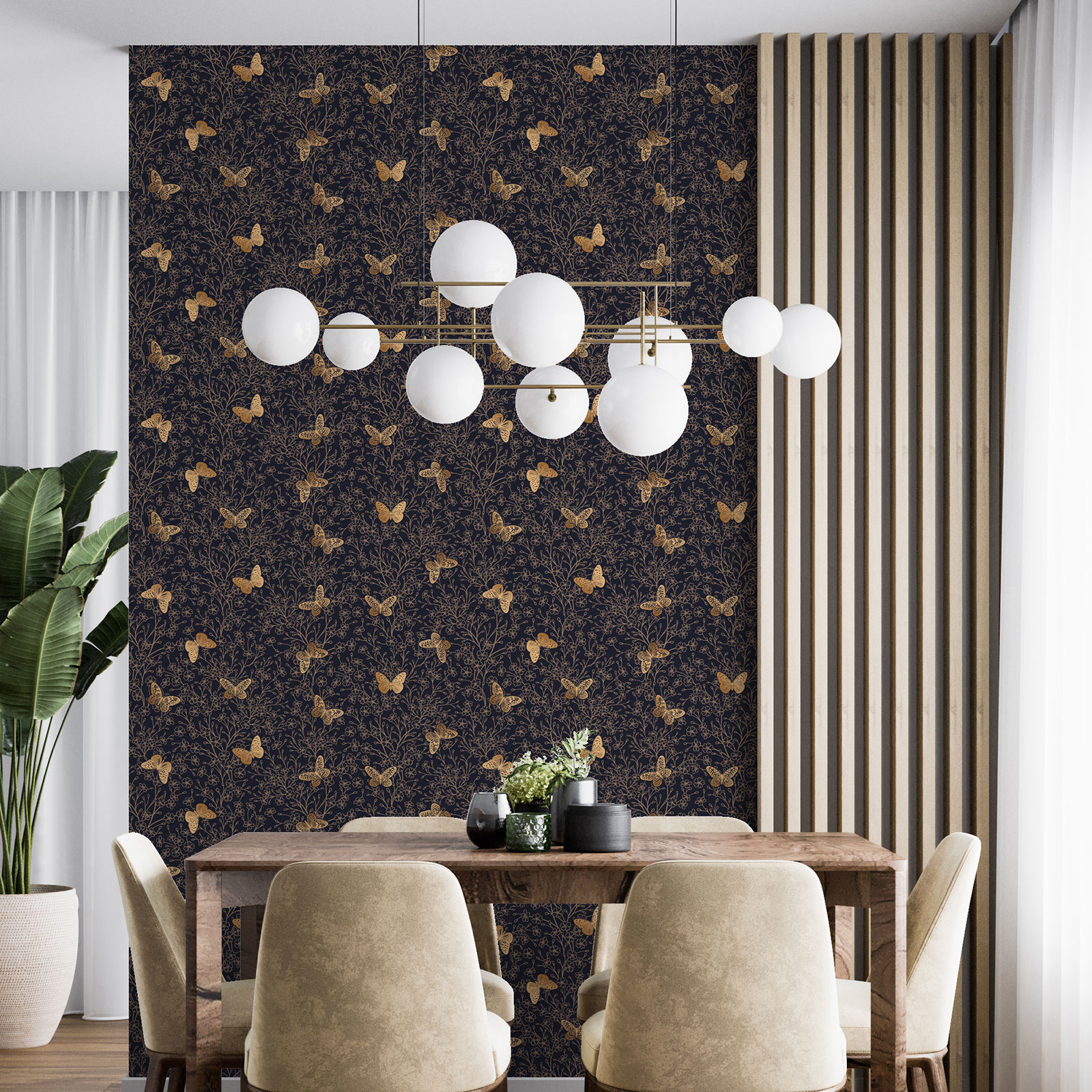 Papier Peint 3D Autocollant Luna - Motif Papillon Animal - Coloré - Neuf