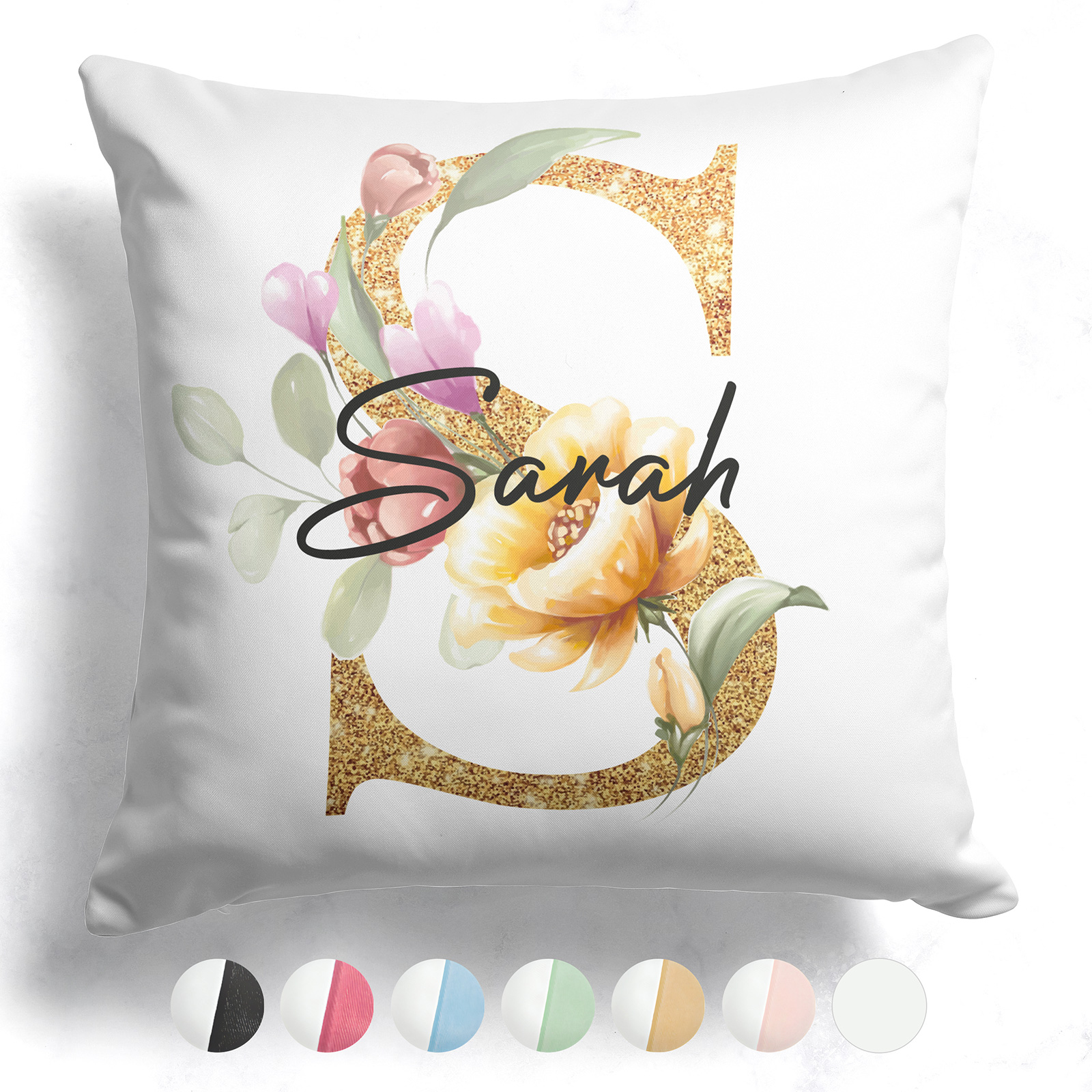 Coussin monogramme bicolore personnalisé - Lettre F - Des prix 50