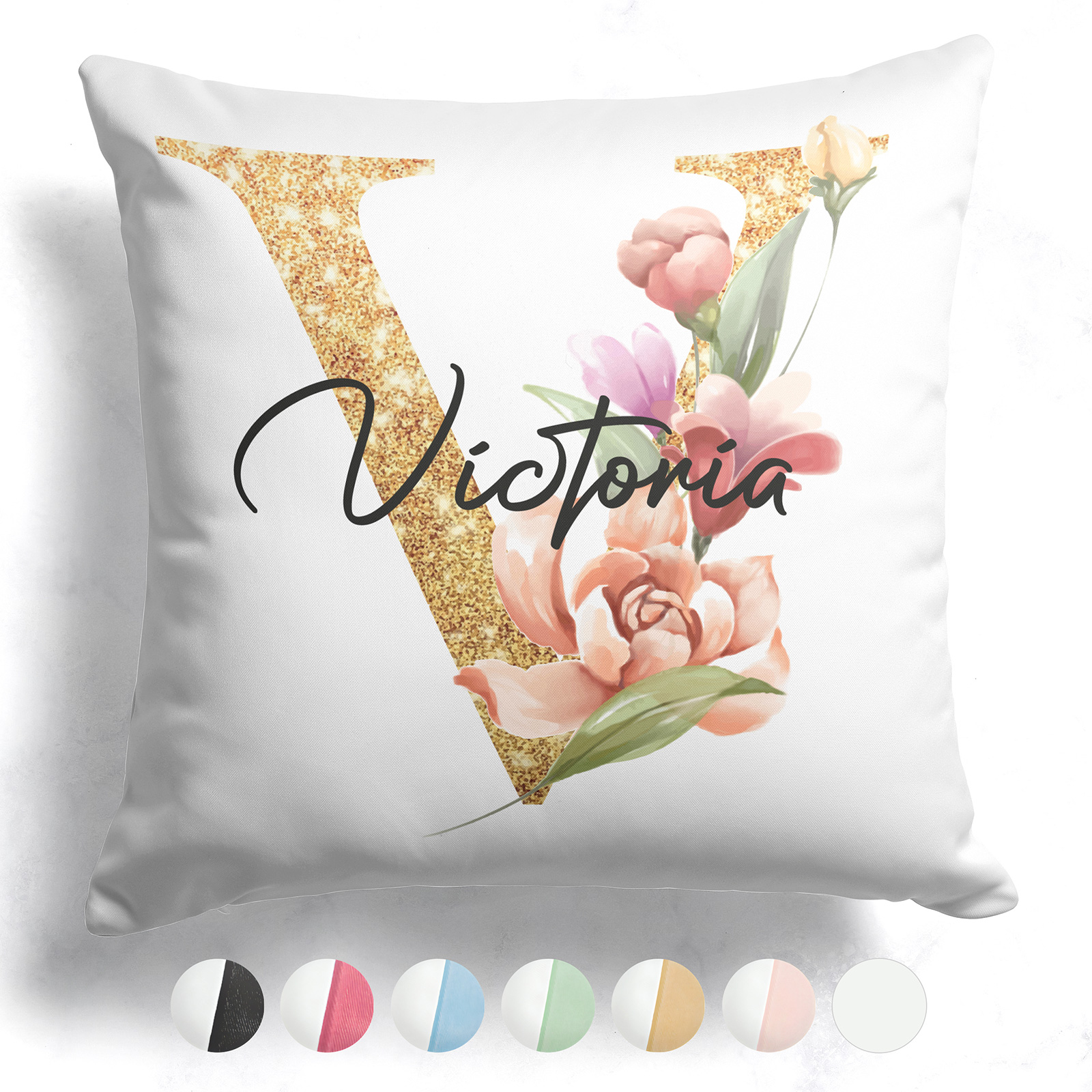 Coussin monogramme bicolore personnalisé - Lettre B - Des prix 50
