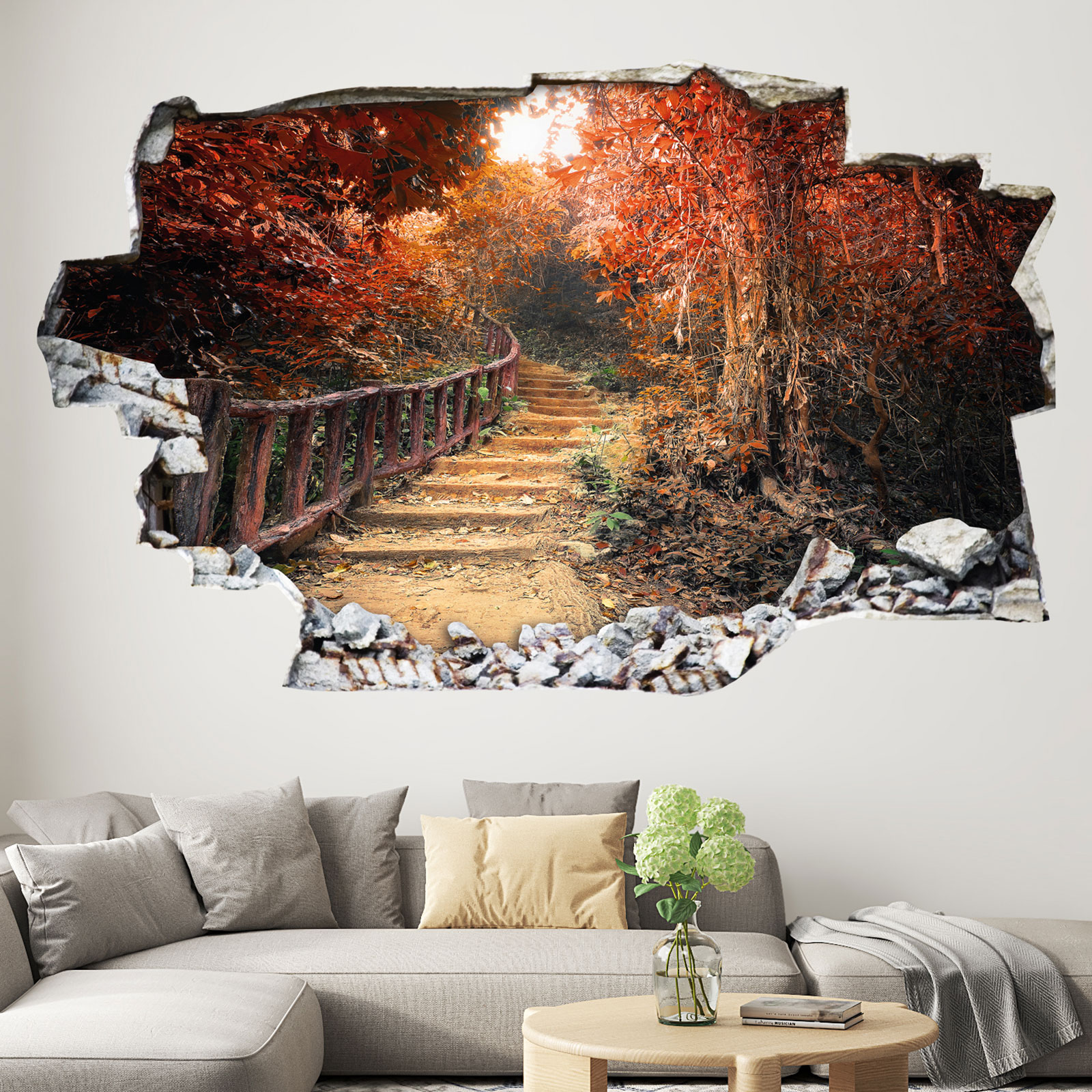 Tapisserie Murale Chemin Foret </br> Trompe l'Oeil