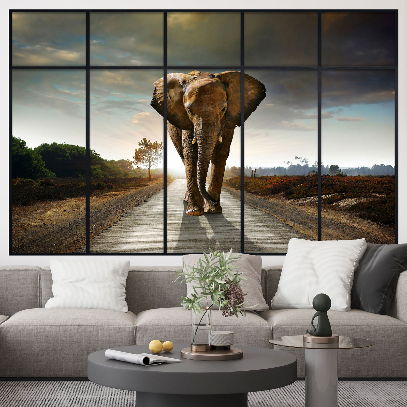 Poster Trompe-l'œil éléphant - 4 Dimensions, Papier Photo, Marque Graphic Express