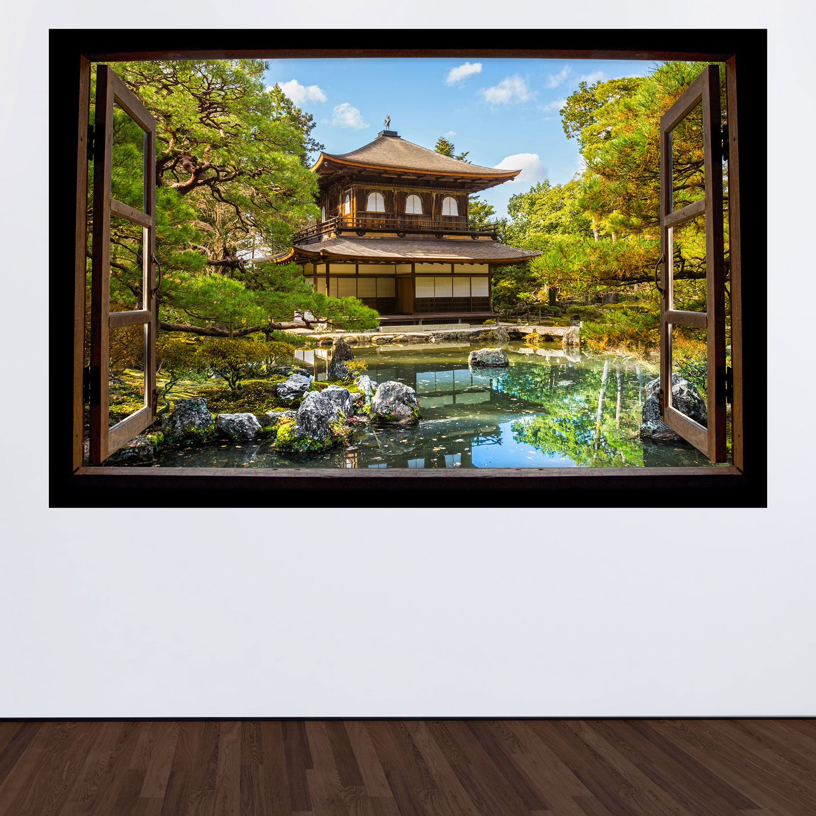 Rideaux Occultants Japonais SDOTPMT – 106x160 Cm – Motif Temple Rouge – Style Ukiyo-e – 2 Panneaux