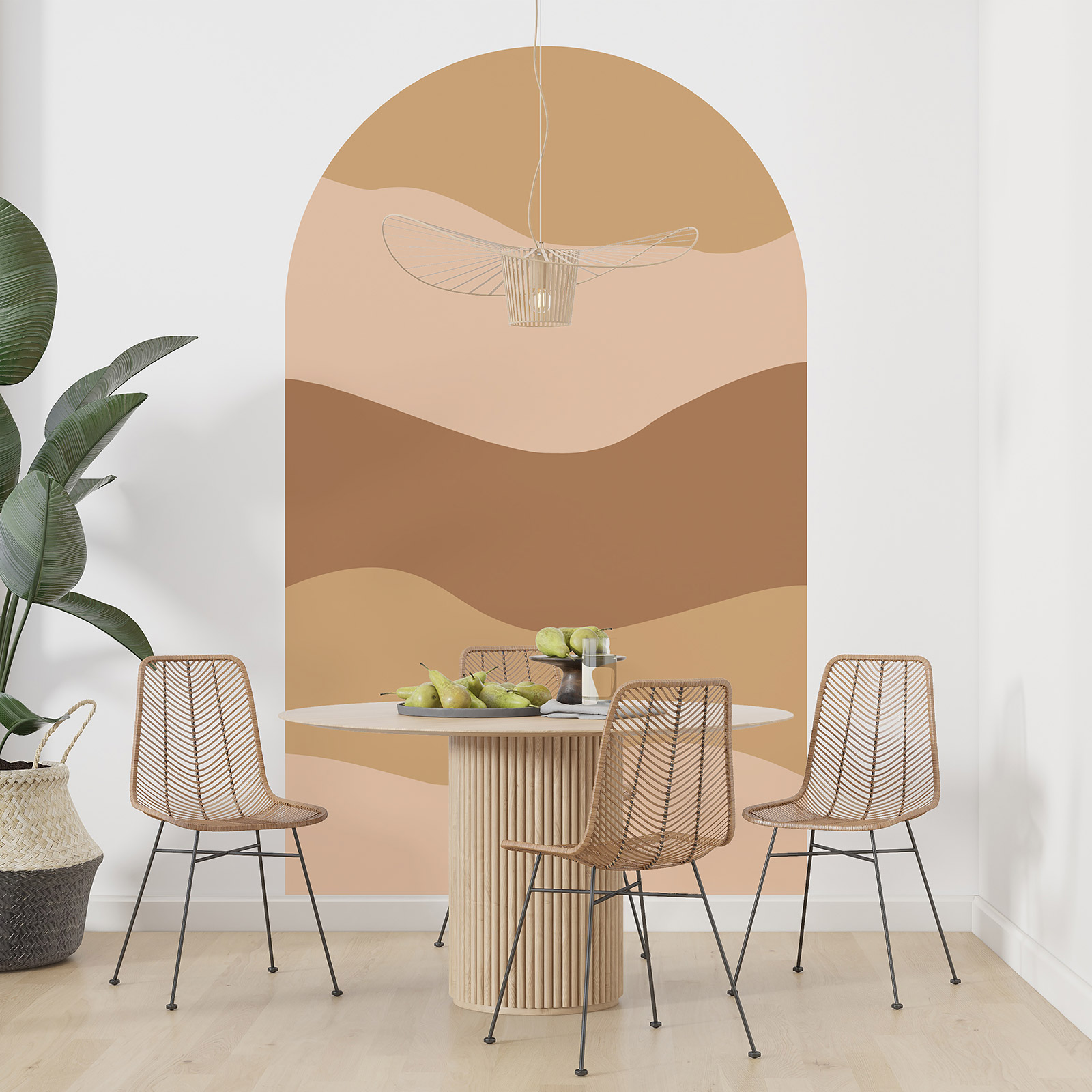 Sticker carrelage - Motif Marron pâle et Blanc / Peler et coller / 24 pcs
