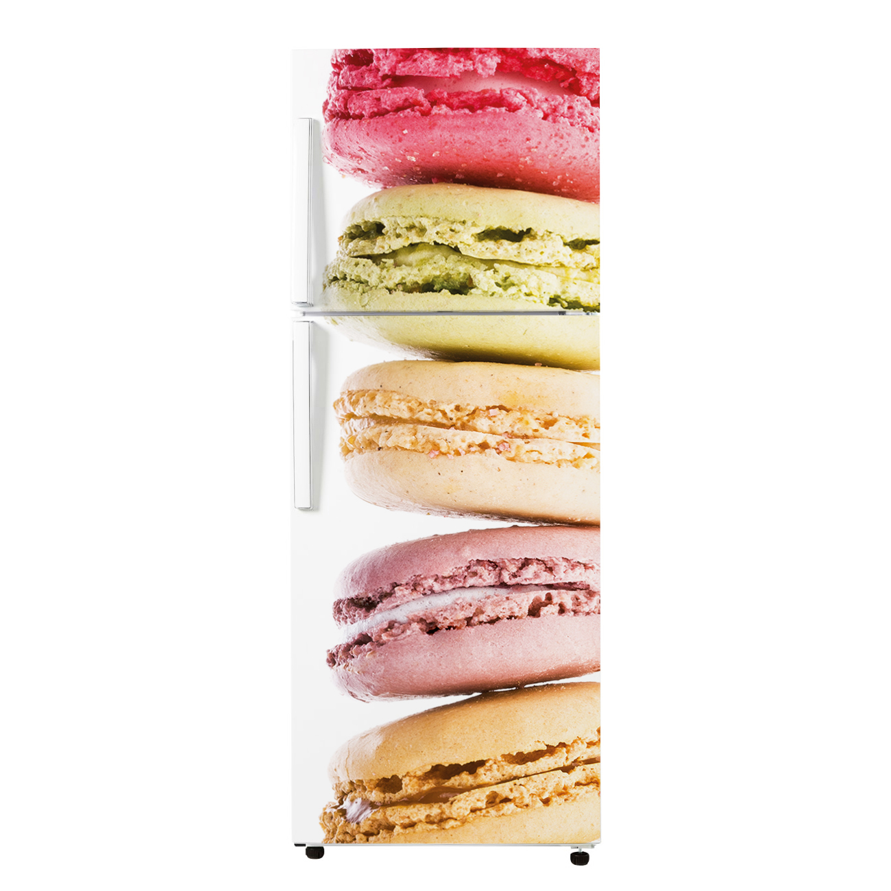 Sticker Autocollant Frigo Macarons 70x170cm - Fond Blanc - Décoration Cuisine Facile à Poser - 13