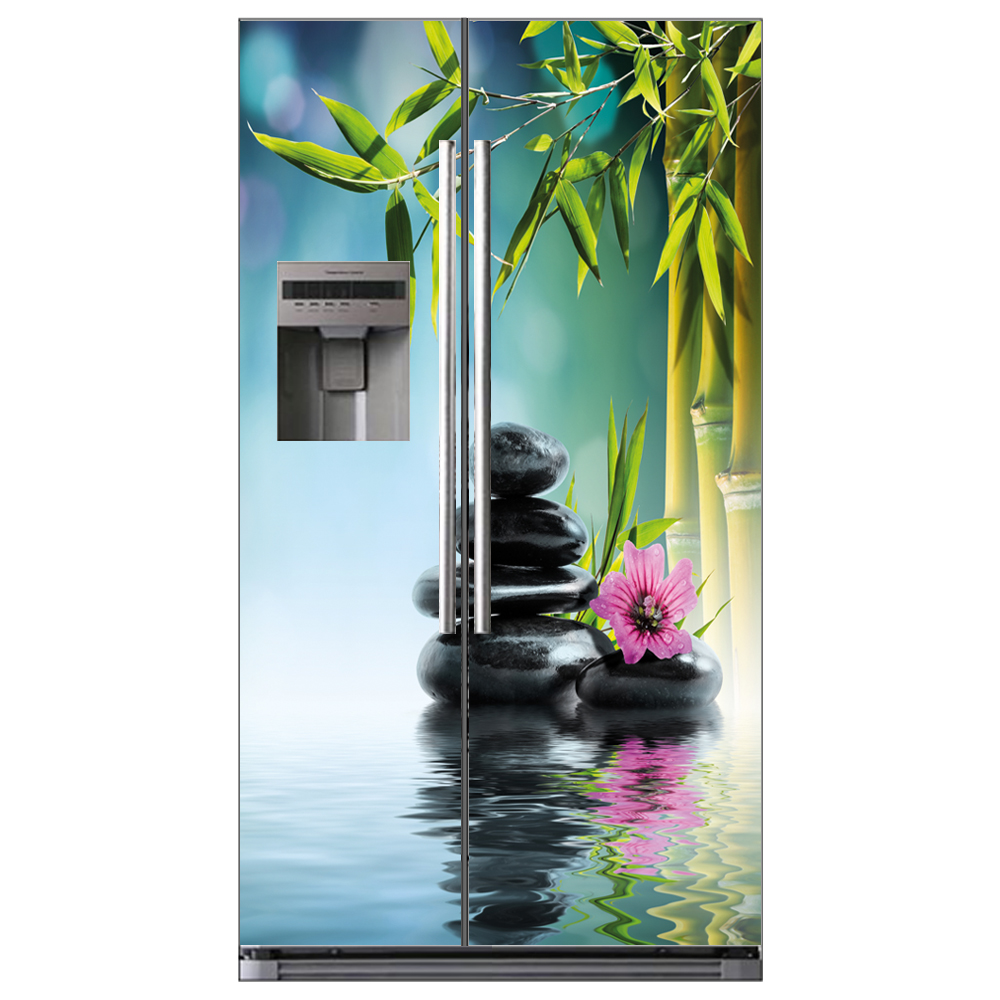 Stickers Frigo Américain - Galets Bambous - Des Prix 50% Moins Cher Qu