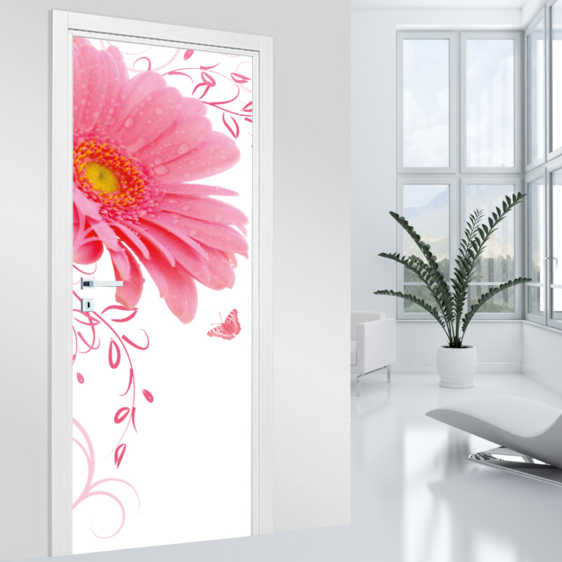 Stickers Porte Fleur D'or - Autocollant PVC Décoratif 77x200 Cm - Amovible Et Imperméable