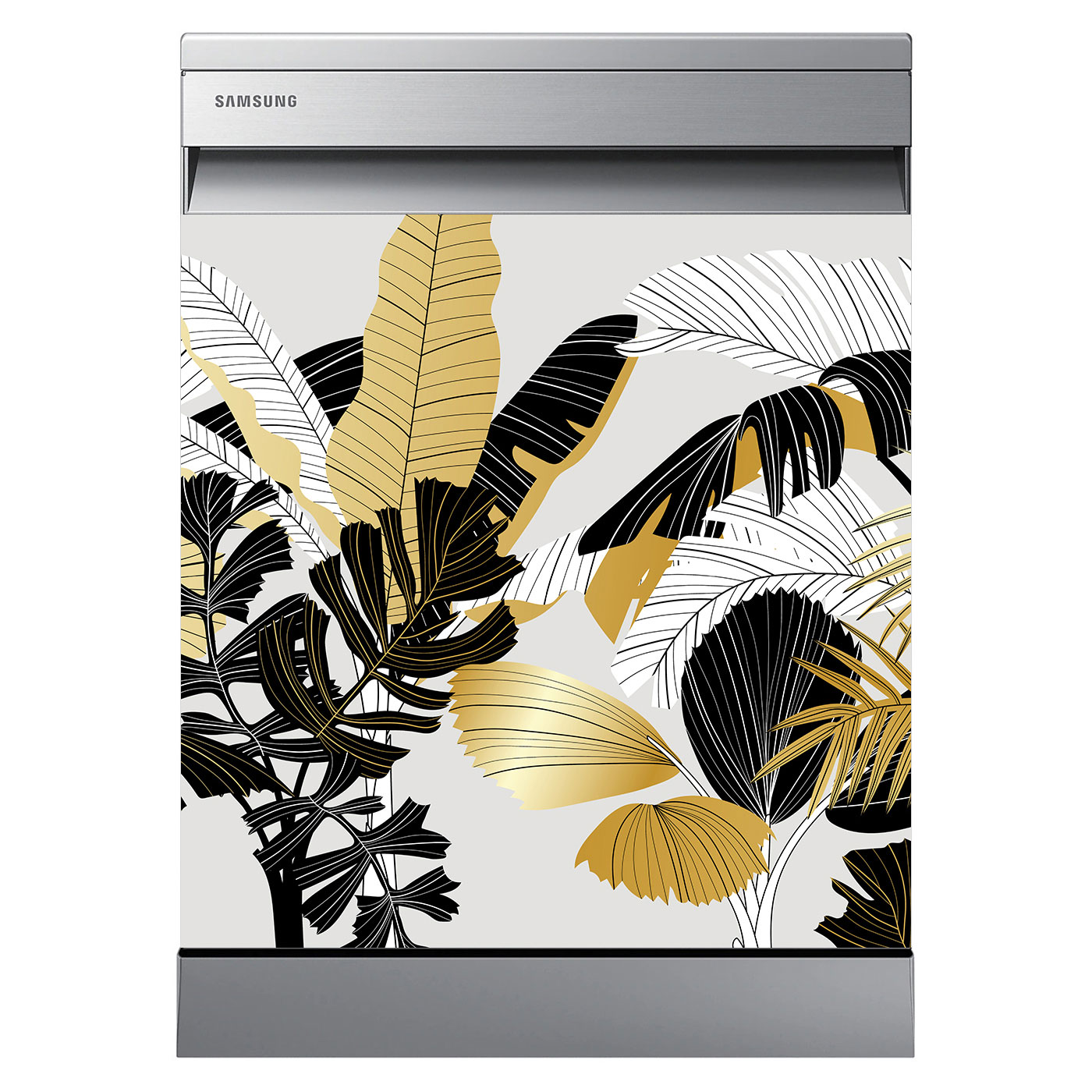 Autocollant Décoratif Pour Lave-linge/lave-vaisselle - Motif Hippie Noir - Dimensions 75x85cm - Vinyle Amovible