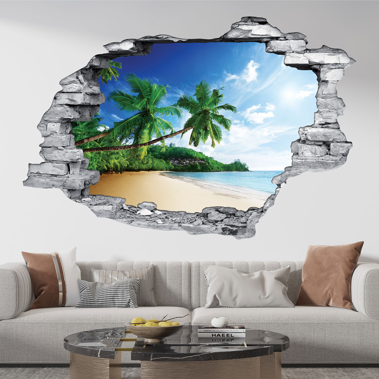 Stickers Trompe l'oeil trou dans le mur - Cascades | Lumaléa