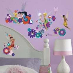 18 Stickers Fée Clochette Disney Fairies Flowers