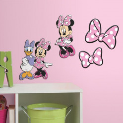 4 Stickers Disney Minnie & Daisy 3D Relief en mousse