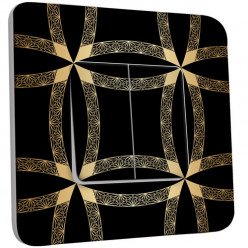 Interrupteur Décoré Double Va et Vient -  Motif Oriental Black&Gold 1 