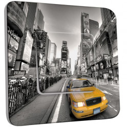 Interrupteur Décoré Poussoir -  New York Taxi 01