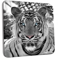 Interrupteur Décoré Poussoir - Tigre Black&White