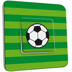 Interrupteur Décoré Simple Va et Vient - Ballon de foot Fond vert