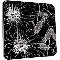 Interrupteur Décoré Simple Va et Vient - Fleurs Abstraits Black&White