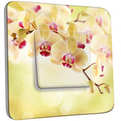 Interrupteur Décoré Simple Va et Vient -Fleurs jaunes Zoom 1