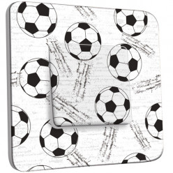 Interrupteur Décoré Simple Va et Vient - Football Black&White 1