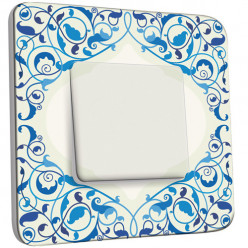 Interrupteur Décoré Simple Va et Vient -  Liseret bleu 