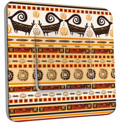 Interrupteur Décoré Simple Va et Vient - Motif Africain Design 3