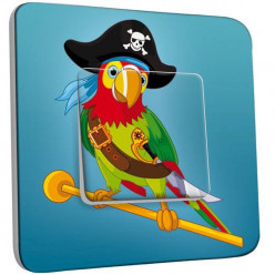 Interrupteur Décoré Simple Va et Vient - Perroquet Pirate Enfant