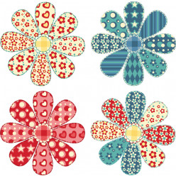Kit Stickers 4 fleurs