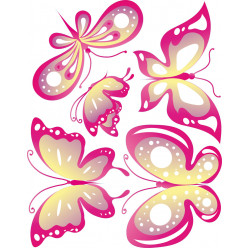Kit stickers 5 papillons