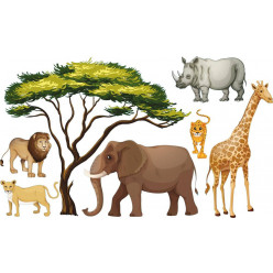 kit stickers 6 animaux