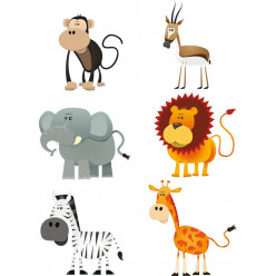 kit stickers 6 animaux