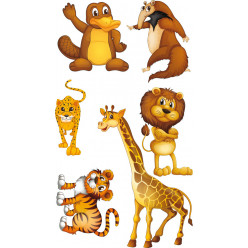 kit stickers 6 animaux