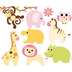 kit stickers 8 animaux