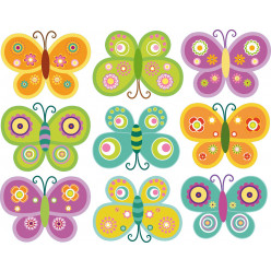 Kit stickers 9 papillons