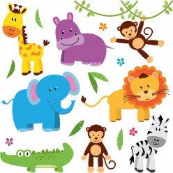 Kit stickers animaux de la jungle