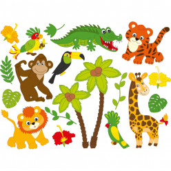 Kit stickers animaux de la jungle