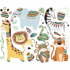 kit stickers animaux indiens